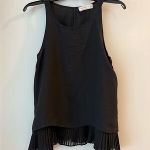 Abercrombie Black Top with Pleated Hem